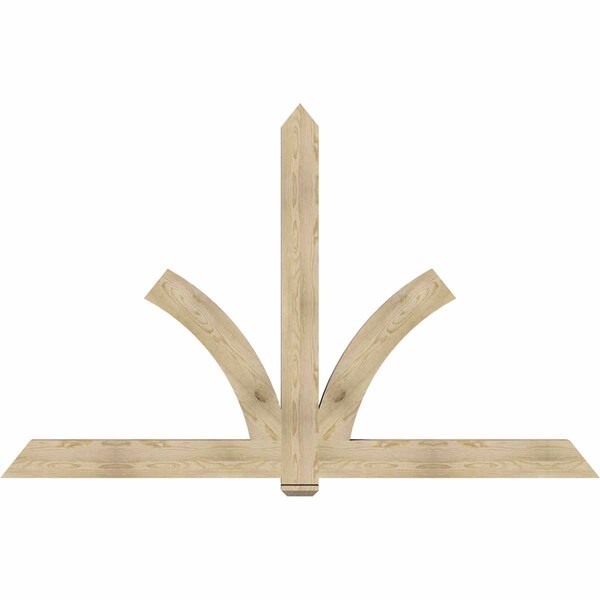 Ekena Millwork Redmond Rough Sawn Timber Gable Bracket, Douglas Fir, 96"W x 60"H x 4"D x 6"F, 15/12 Pitch GBW096X60X0406RED00RDF - main
